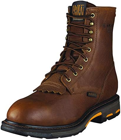 Ariat Mens WorkHog 8" Waterproof Composite Toe Work Boot Oiled Dark Brown 8 | Image 1