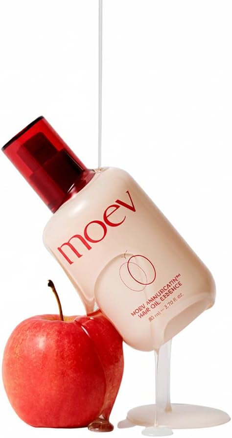 MOEV ANNURCATIN Hair Oil Essence | Korean Apple Hair Care Perfumed Serum | Heat Protect & Anti-Frizz | Nourishing Apple Seed Oil for Dry, Frizzy, Damaged Hair 2.7 fl.oz