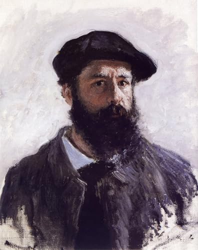 Toile Claude Monet Autoportrait au béret pour décoration salon moderne 60x90cm