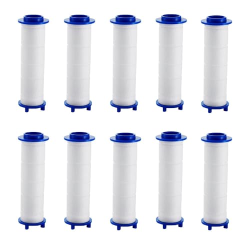 PP Cotton Filter, 3.1in 10 Pcs Shower Head Filter Cartridges, High Pressure Handheld Turbo Fan Shower PP Cotton Replacement Filter