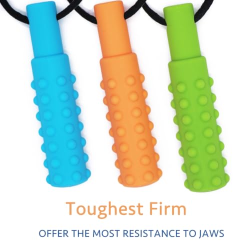 Image of Xtra Tough (XT) Sensory Chew Necklace (3 Pack) - Sensory Oral Motor Aids Teether Toys for Autism, ADHD, Baby Nursing or Special Needs- Designed for Moderate & Aggressive Chewer