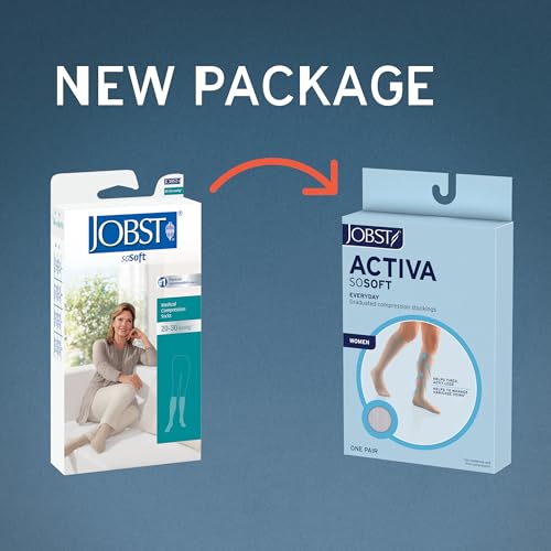 Image of JOBST ACTIVA SoSoft 20-30 mmHg Compression Socks Knee High Closed Toe, Brocade Design