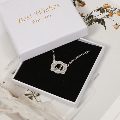 Belt Buckle Necklace Western Style Initial Letter Pendant Necklace, Decorative Belt Buckle Frame Design