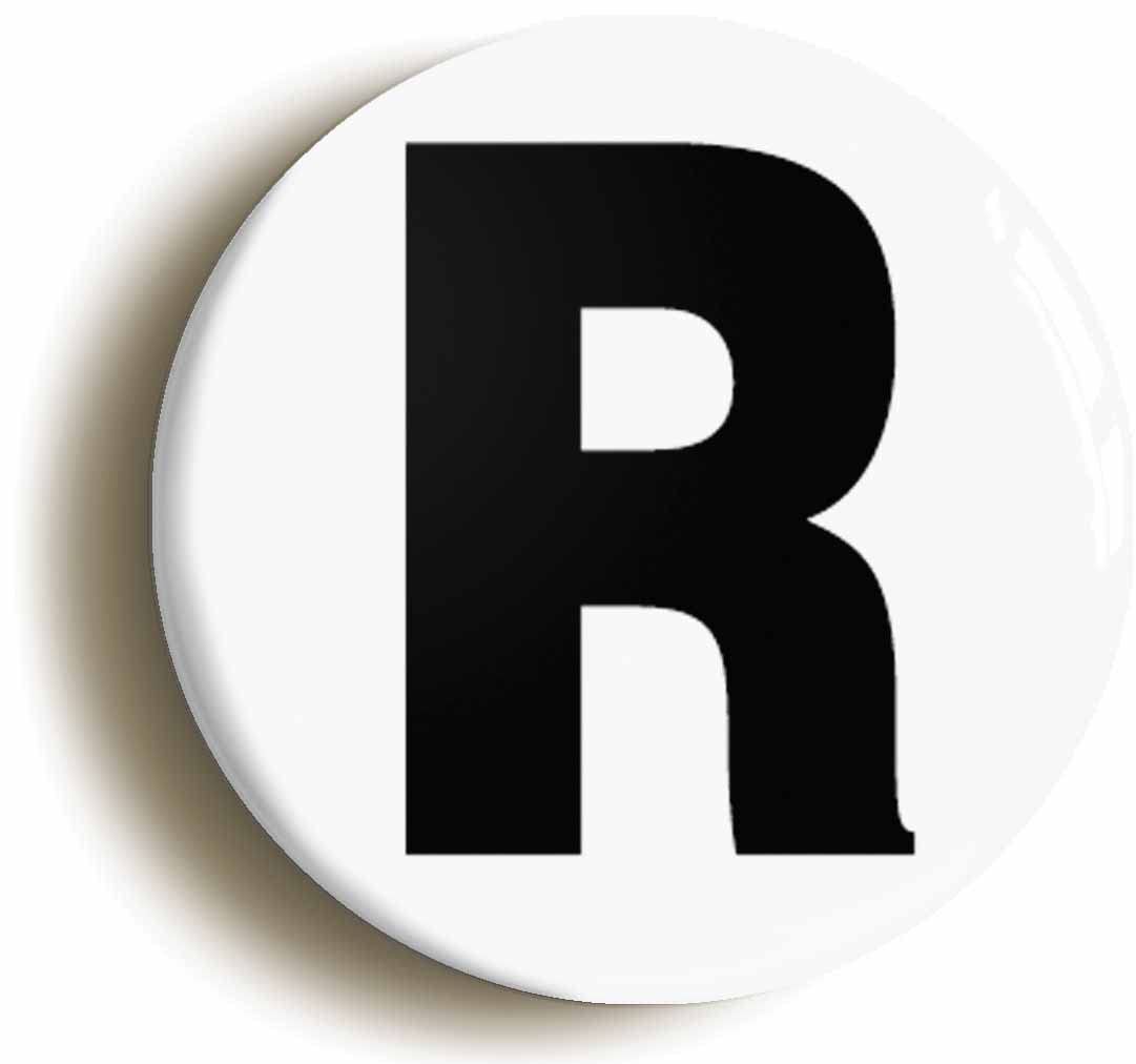Letter R Fridge Magnet (Circular 2inch / 50mm Diameter)