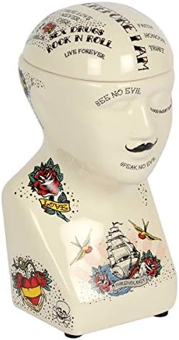 Temerity Jones TJN_0164 Storage Jar | Phrenology Head | 1pc, Multicolor