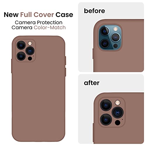 Cordking Iphone 11 Pro Max Case, Silicone [Square Edges] & [Camera Protecion] Upgraded Phone Case With Soft Anti-Scratch Microfiber Lining, 6.5 Inch, Light Brown #TOP2
