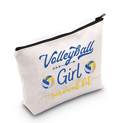 WZMPA Volleyball Mädchen Kosmetik Make-up Tasche Volleyball Spieler Geschenk Volleyball Mädchen Survival Kit Make-up Reißverschluss Tasche Tasche Volleyball Training Geschenk, Volleyball Mädchen