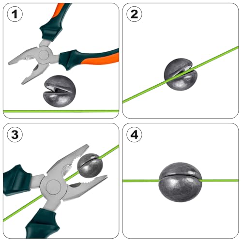 Annyswit 300 Pcs/10 Sizes Fishing Split Shot 2g 1.5g 1.2g 1g 0.8g 0.6g 0.5g 0.4g 0.3g 0.2g Fishing Dispenser Sinkers Weights Shot for Stabilizing the Angling Line & Bait - Image 5