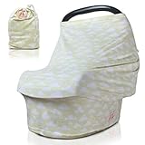 Maße: ca.75 x 65 cm Amazy Autositzbezug für Babys inkl. Aufbewahrungsbeutel – Dehnbare Abdeckung für Babyschalen oder als Stilltuch und Einkaufswagenschutz für Ihr Baby  In 5 Designs erhältlich (Gelb  Wolken)