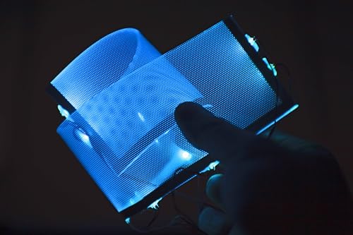 Image of [ Rectangular ] for Master Chief Helmet Lamp Titan Lamp Batman led Light Decorations Flexible Helmet Lights Cosplay DIY kit RGB Superhero for Men Gifts ice Blue