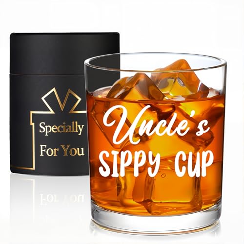 Jmugmt Uncle’s Sippy Cup Whiskey Glass, Birthday Christmas Whiskey Glass for Uncle from...