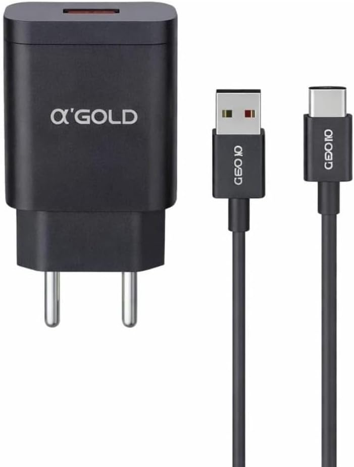 Carregador Turbo A’GOLD CA27-3 Tipo-C 30W 6.1A – Carregamento Rápido, USB + Cabo Tipo-C, Bivolt, Proteção Inteligente