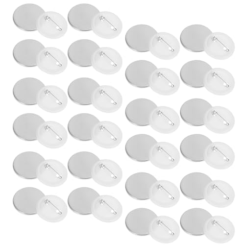 Badges à épingle vierges en alliage et plastique pour création de souvenirs - Lot de 100 pcs