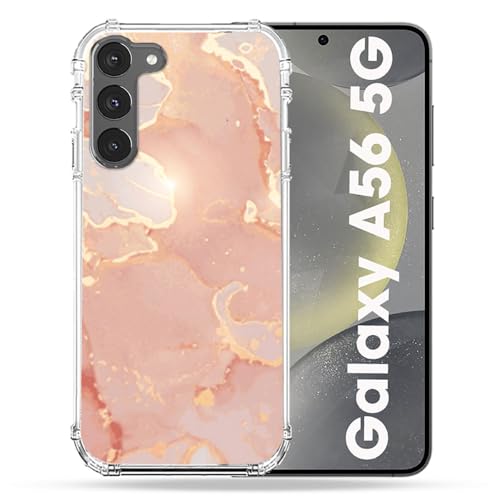 Coque Samsung A56 5G marbre rose idéale en soirée et au bureau
