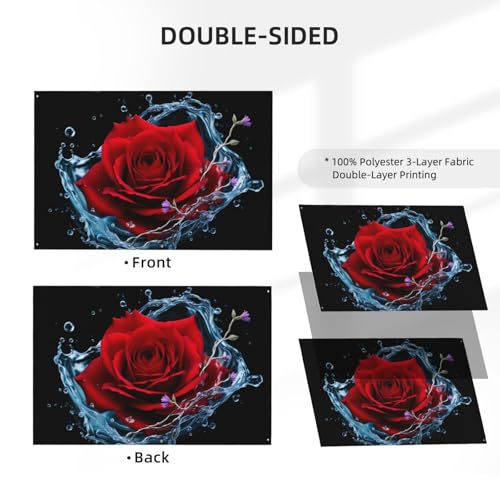 Drapeau double face 1,2x1,8m Rose Water Elegance en polyester - 5