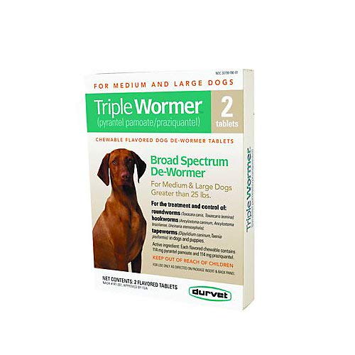 Triple Wormer for Medium and Large Dogs 2 Count