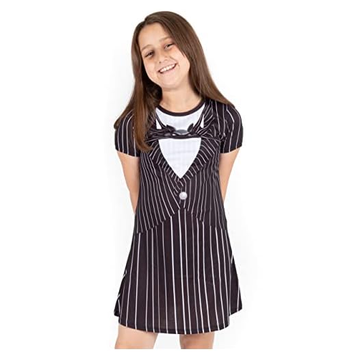 Disney Pesadilla Antes del Vestido de Navidad Girls Jack Skellington Disfraz 13-14 años