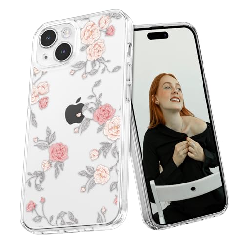 Coque iPhone 14 antichoc fine et robuste transparente motif fleurs