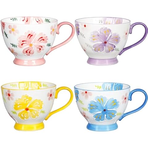 Greentainer Vintage Ceramic Mugs Set of 4 Cover