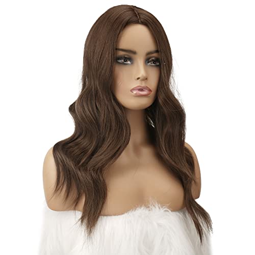 FESHFEN-Lange-Lockige-Braun-Perucke-60-cm-Mittelscheitel-Frauen-Perucken-Naturlich-synthetische-Perucken-Damen-Locken-Wavy-Wig-fur-Party-Taglich-Long-Wavy-Wig | Dealmeister.io Alt tag für bilder post titel