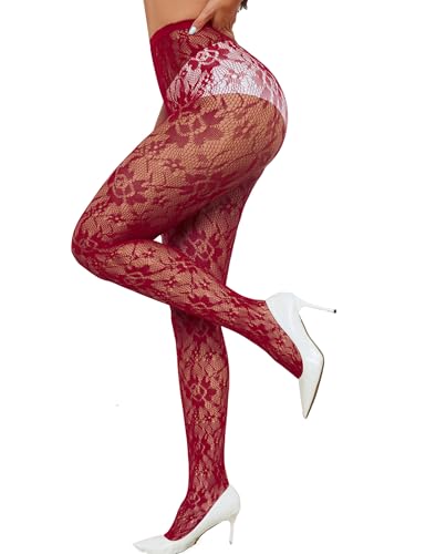 Image of Lace Tights Lace Stockings Sunflower Fishnet Stockings for Women Leggings Floral Pantyhose