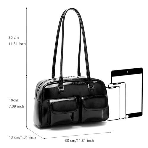 VODIU Shoulder Bag For Women,Retro Leather Tote Handbags Satchel Bag Trendy Clutch Purse4