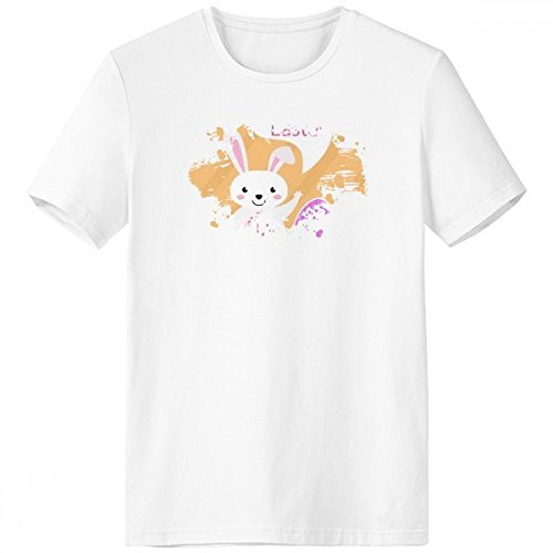 T-shirt lapin de Pâques chrétien homme blanc imprimé dessin paintbrush