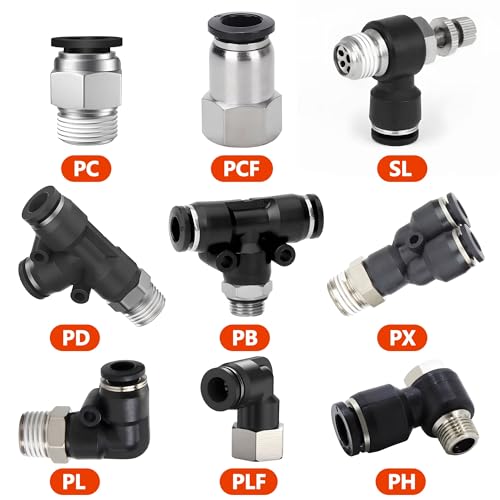 Conector neumático PX manguera de 4mm a rosca 1/8 racor plástico negro 3