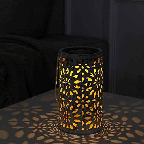 Ampoule solaire rétro avec motifs de pin cylindriques pour une déco extérieure
