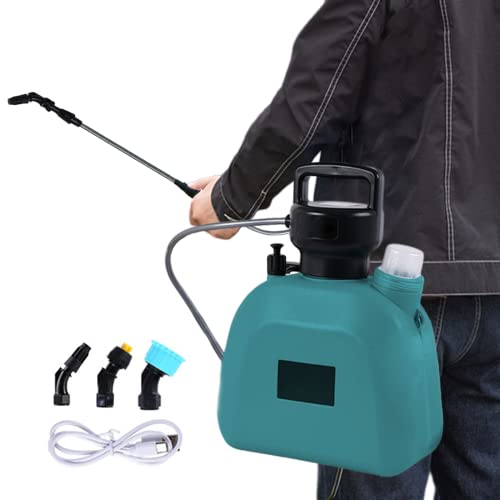Snner Electric Sprayer Garden Sprayer Backpack Sprayer 5L Large Capacity Garden Watering Sprayer Battery Powered Sprayer USB Rechargeable Pressure Sprayer 7.4V Watering Can With Handle Green