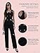 Womens Two Piece Outfits Summer Fashion Button Scoop Neck Crop Vest Blazer Wide Leg Pants Suit Vacation Travel Black XL