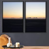 2 Piece Framed Canvas Wall Art Sunset in The Mountains Canvas Prints Home Artwork Decoration for Living Room,Bedroom - 16