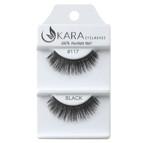 Kara Beauty Human Hair Eyelashes - 117 (Pack of 12)