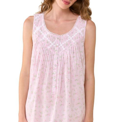 Image of Eileen West 100% Cotton Sleeveless 36 inch Short Nightgowns Chemise for Women