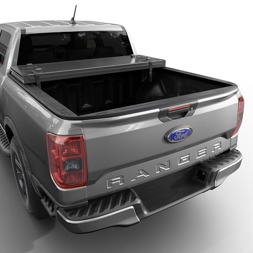 Image of Tutel Hard Shell Folding Truck Bed Tonneau Cover | Fits 2019-2026 Ford Ranger 5' 1 inch Bed (61 inch) - TULH032
