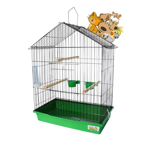Gaiola Para Calopsita Teto Aramado Black/Verde Pet Piu Jel Plast