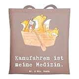 Mr. & Mrs. Panda Strandtasche Fuchs Kanufahren - Geschenk, Kanu Schule, Umhängetasche, Paddeltour, Beutel, Tote Bag, fahren, Kanutour, Einkaufstasche, Kanuverleih, Jutetasche