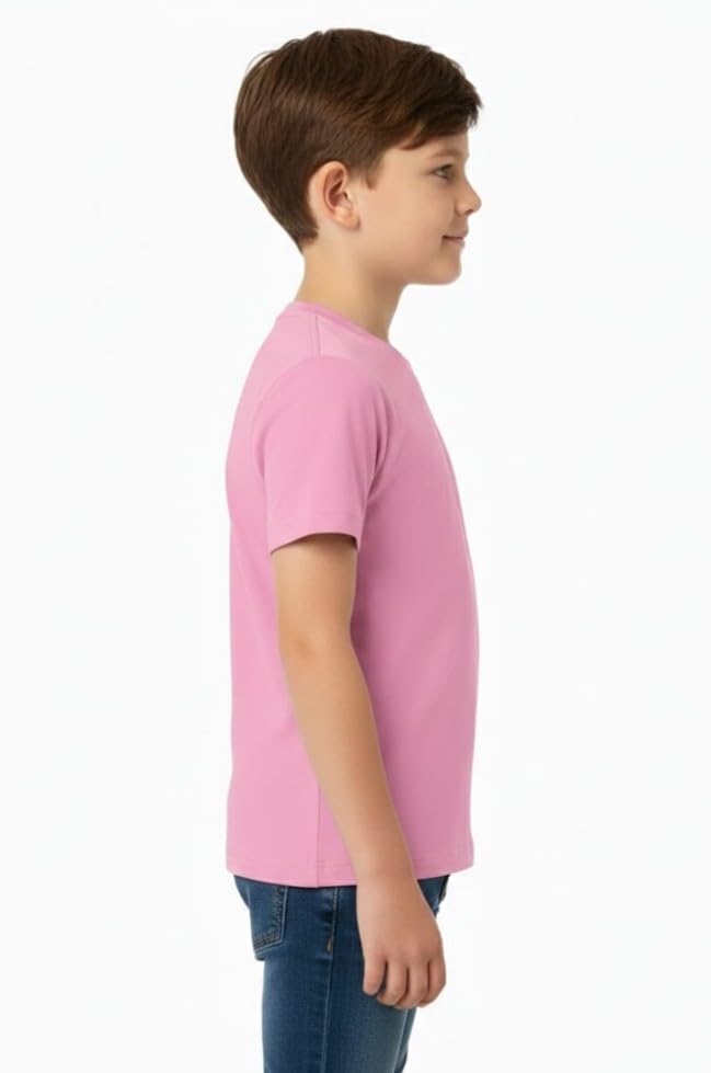 Image of T-Shirt for Boys | Super Colour (White Black Pink Yellow) Super Cotton [100% Pure] Solid Plain Tees