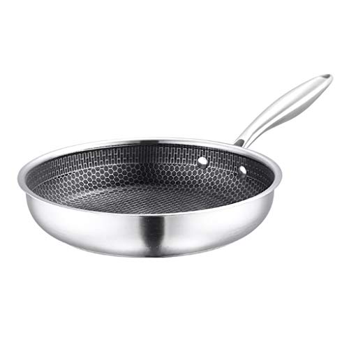 MYUYEE Sartenes/Woks/Sartenes/Sartenes antiadherentes de Acero inoxidableSartenes para cocinarSin vapores de Aceite y sin Revestimiento,26 centímetros