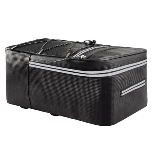 自転車 リアバッグ 12L リアバッグ パニアバッグ バイクトランク 大容量 PU素材 反射テープ 後ろカゴ 防水カバー付き クロスバイクロードバイク ロードバイク用 収納袋 荷台バッグ 男女兼用