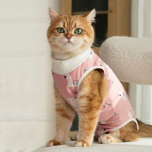 Miniatura 7 de Hengrongshen 2 Unidades De Body Para Gatos Después De La Castración Quirúrgica, Tejido De Malla Antifugas Y Transpirable, Para Castración, Para Castración De Gatos, Heridas Abdominales Femeninas M