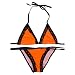 DOIOWN Women's Sexy Lace Halter Bikini Bathing Suit One Size For SMLXL Orange