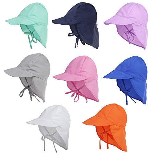 Baby Boys Girls Sun Hat Toddler Adjustable Summer Upf 50+ Sun Protection Beach Flap Hat With Wide Brim Orange 2T-4T #TOP2