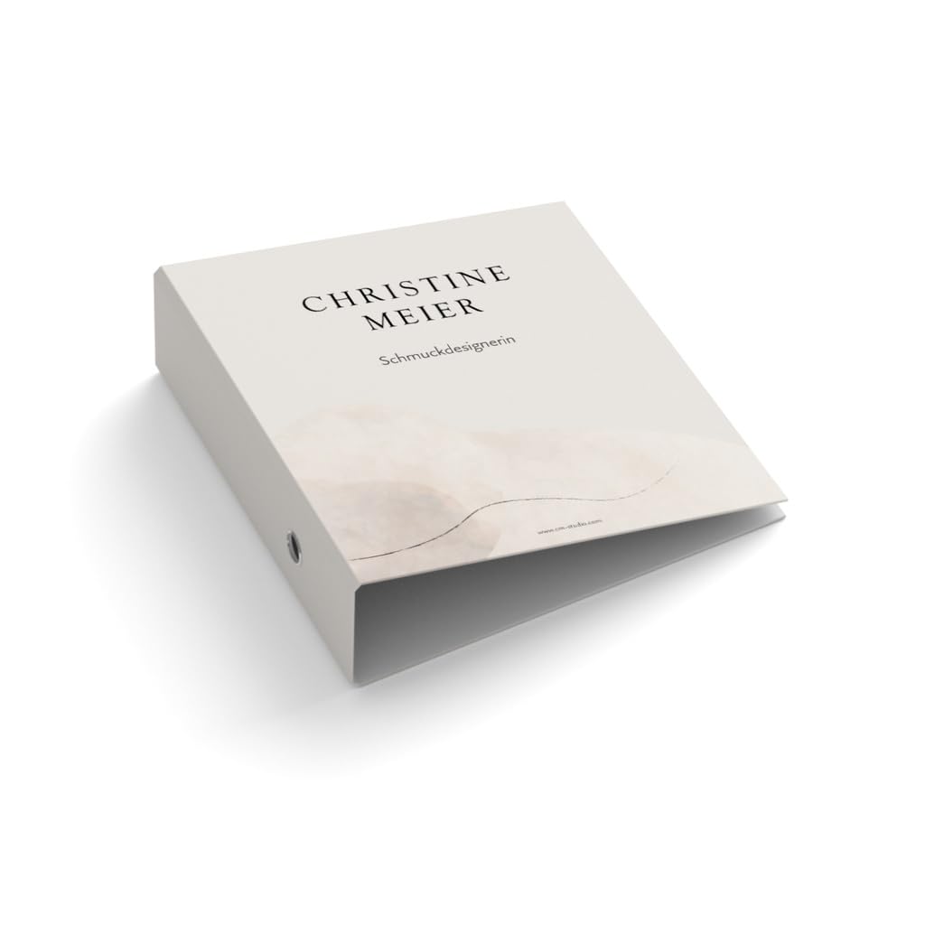 Ringordner | Ordner | mit Text personalisieren | the Moon | Beige | Mond | Mit Griffloch | für DIN A4 | 7,4 cm breit | Designer | Firma | Kanzlei | Praxis
