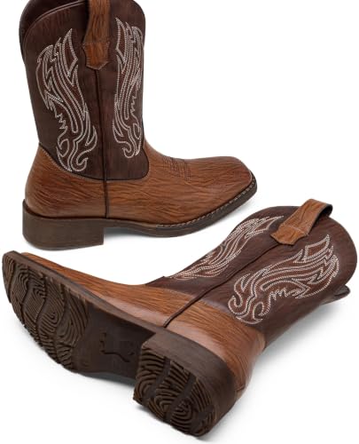 Image of Jousen Cowboy Boots for Men Square Toe Western Side Zipper