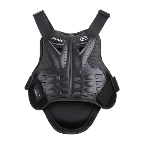 mophrati Chaleco de moto de ajuste seguro con protección para el pecho y la espalda. Correas de hombro ajustables, diseñado para brindar comodidad en la, Negro, L