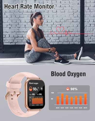 Smart Watch for iOS and Android Phones IP68 Waterproof, Fitness Tracker Watch with Heart Rate/Sleep Monitor Steps Tracker Calories Counter Smartwatch for Men Women