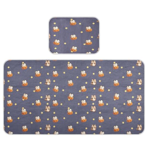 Bolaz Summer Sleeping Bed Pad, Star and Raccoon Cooling Mattress Set Breathable Bed Mat Ice Silk Mat + Pillow Cover for Toddler Boys Girls