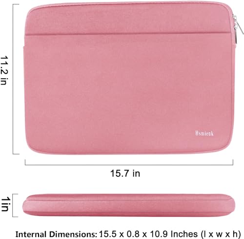 Image of Laptop Sleeve Case, 15.6 inch Computer Bag Shockproof Protective Notebook Case with Accessory Pocket, Briefcase Carrying Laptop Sleeve for 15.6 inch HP, ASUS, Dell, Lenovo, Acer - Pink