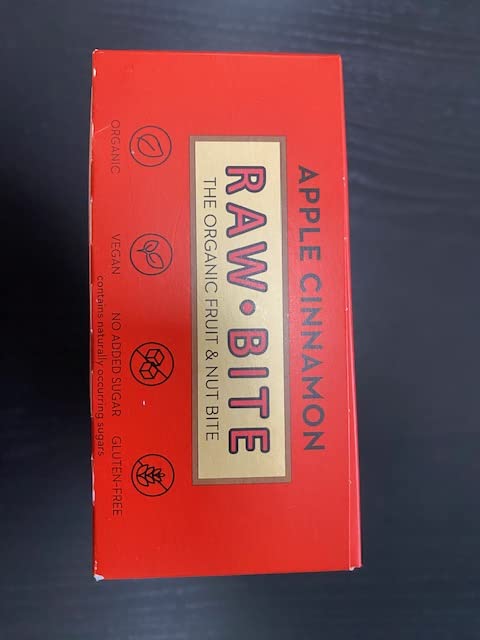 RAWBITE APPLE CINNAMON in der 12er Box- Vegan, glutenfrei & ohne Zuckerzusatz (enthält von Natur aus Zucker) - Bio Frucht-Nuss-Riegel mit Apfel & Zimt (12 x 50 g)